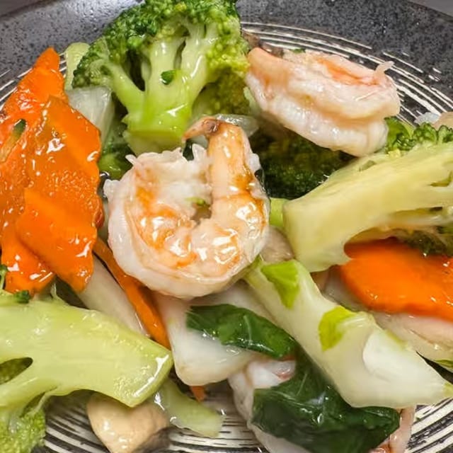 Shrimp with Mixed Vegetables.